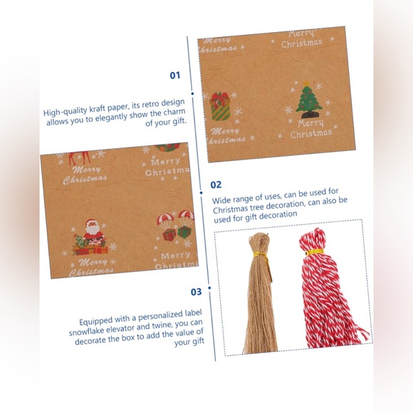 1 Set Gift Rope Christmas Present Tags Christmas utensils Hanging Christmas Tags - Picture 5 of 7